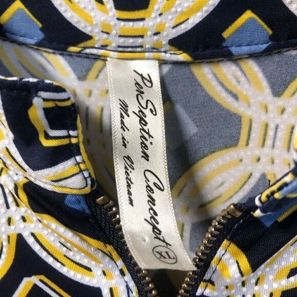 PerSeption Concept Size Extra Large (XL) Yellow Navy and White Zip Front Sleevel - Picture 5 of 5